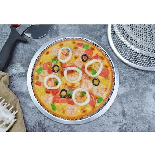 SOGA 12-inch Round Seamless Aluminium Nonstick Commercial Grade Pizza Screen Baking Pan - Image 4