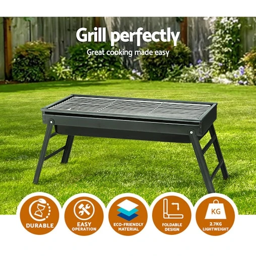 Grillz Charcoal BBQ Foldable Grill Camping Smoker - Image 4