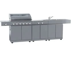 Alfresco Island Inc 6 Burner BBQ, Sink & Range