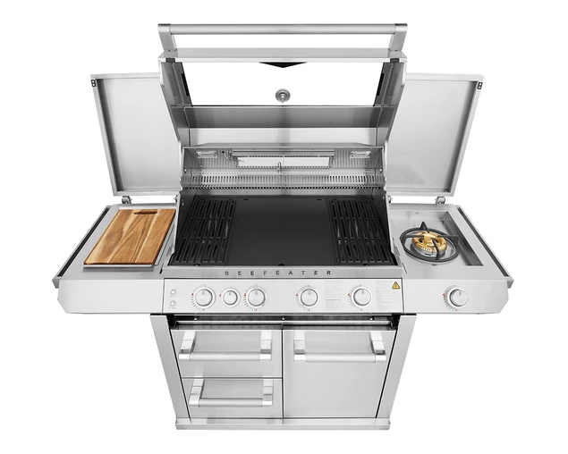 BeefEater 7000 Premium 4 Burner Flame Failure BBQ On Side Burner Cart - Image 2