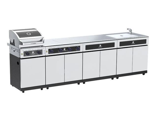 Beefmaster Deluxe 2 Burner BBQ Kitchen On Deluxe Cart