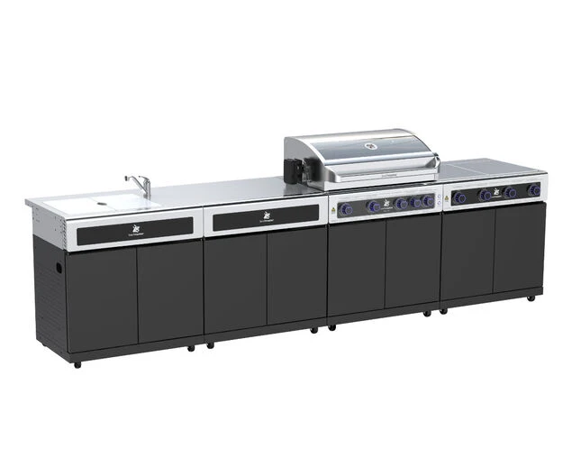 Beefmaster Deluxe 4 Burner BBQ Kitchen On Classic Cart - Image 2