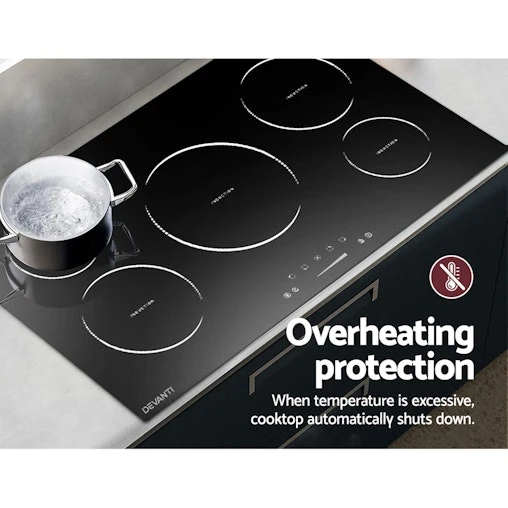 Devanti Induction Cooktop 90cm Ceramic Glass 5 Stove Top - Image 6