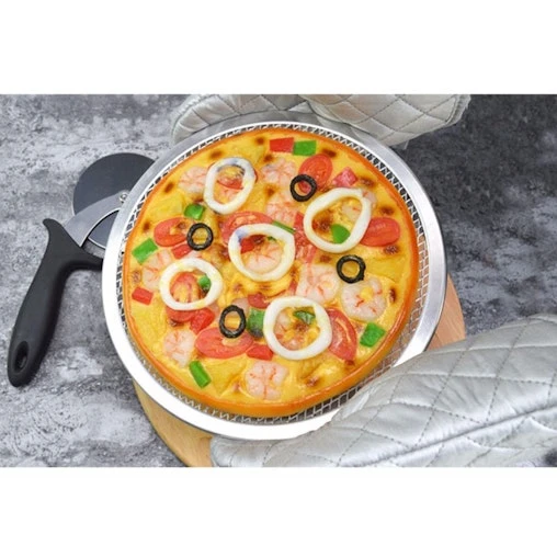 SOGA 12-inch Round Seamless Aluminium Nonstick Commercial Grade Pizza Screen Baking Pan - Image 3