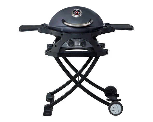 Ziggy Classic Twin Grill LPG BBQ On Folding Cart - Image 2