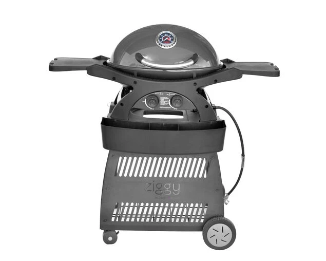 Ziggy Classic Twin Grill Natural Gas BBQ On Cart (Gunmetal Grey)