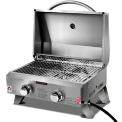 Grillz Portable Gas Oven BBQ 2 Burners LPG Stove Outdoor Picnic Camping Cooking