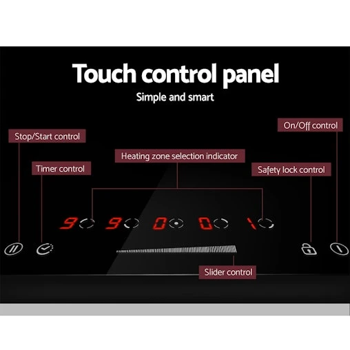 Devanti Induction Cooktop 90cm Ceramic Glass 5 Stove Top - Image 5