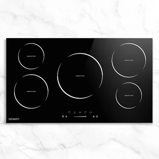 Devanti Induction Cooktop 90cm Ceramic Glass 5 Stove Top - Image 7