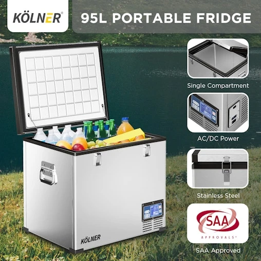 Kolner 95L Stainless Steel Portable Fridge Chest Freezer - Image 2
